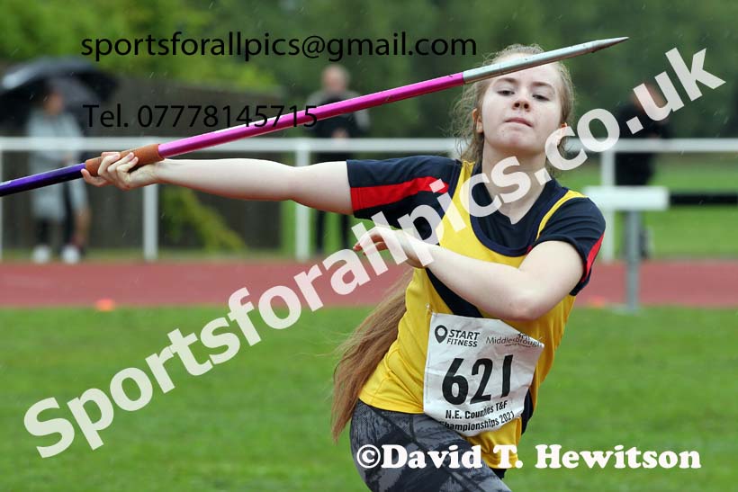 Women and Girls javelin, 2021 North Eastern Track and Field Champs., Middesbrough. Photo: David T. Hewitson/Sports for All Pics